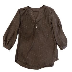 NWT Black Lomon Peasant Blouse with V-Neck Size S